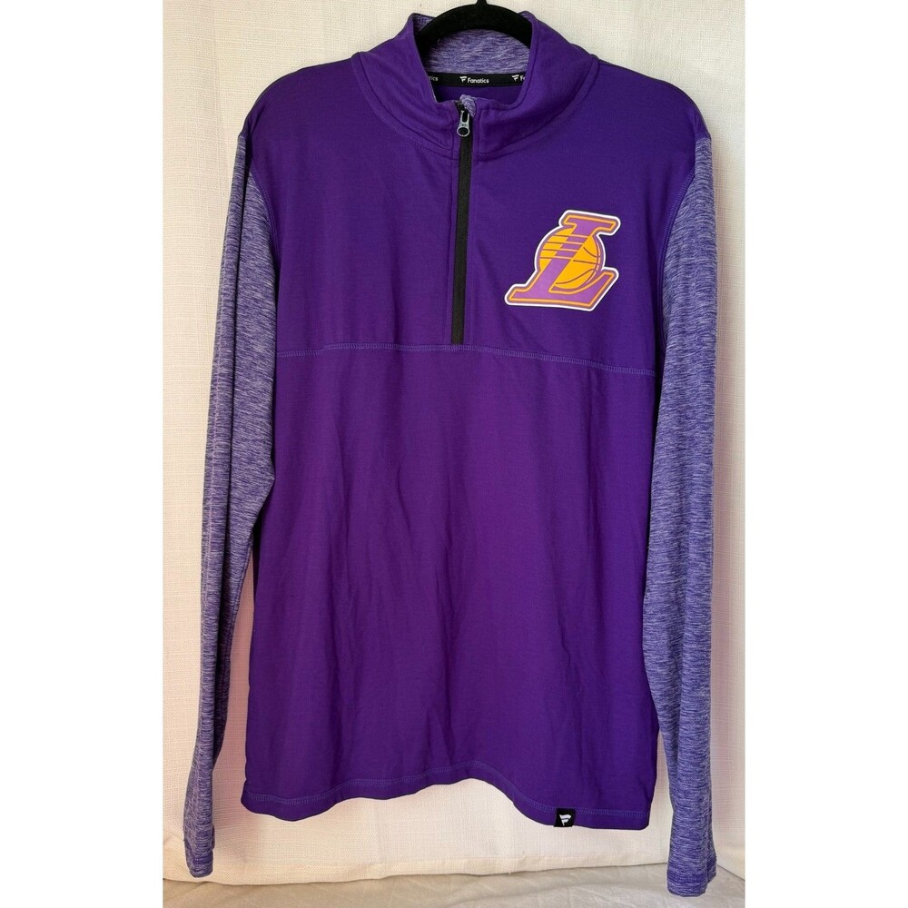 NBA Los Angeles Lakers Fanatics Purple 1/4 Zip Pullover Jacket Men's Medium
